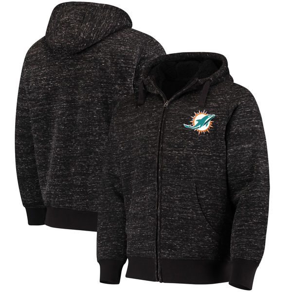 Men's Miami Dolphins G-III Sports by Carl Banks Heathered Black Discovery Sherpa Full-Zip NFL Jacket